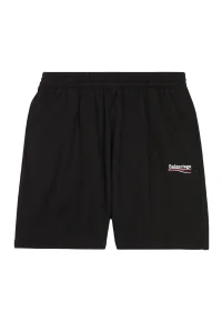 Balenciaga Mens Political Campaign Sweat Shorts Black