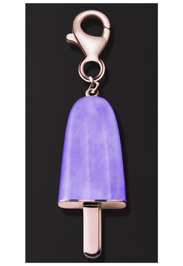 AMBROSINI JEWELS -  PENDENTE ARGENTO 925°  ghiacciolo finitura rosé pietra viola piccolo (21x14 mm)