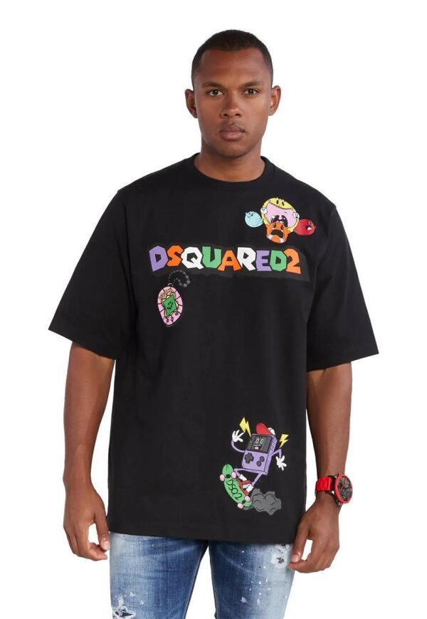 DSQUARED2 Graphic T-Shirt Schwarz