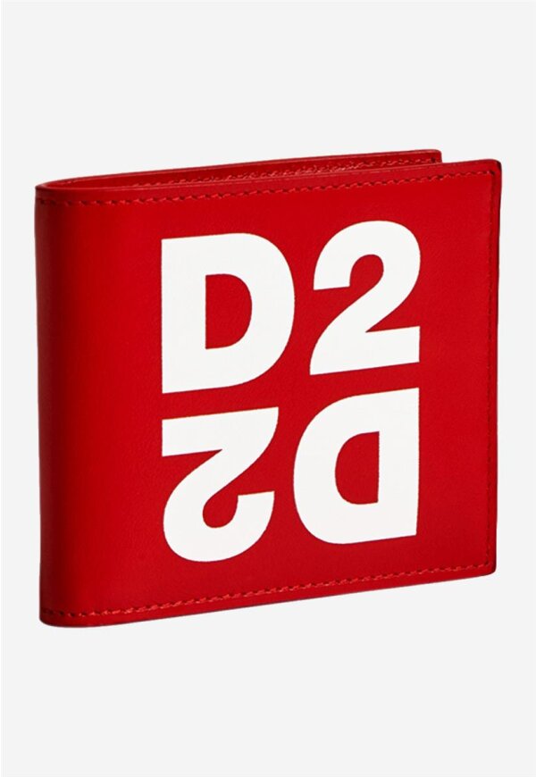 D2 Mirror Leather Wallet red