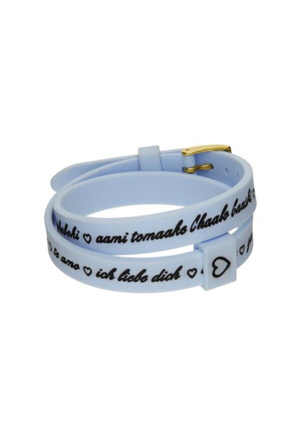 Il MEZZOMETRO Mod. I LOVE YOU GOLD BUCKLE EDITION - LIGHT BLUE - Bracciale in silicone/silicone bracelet