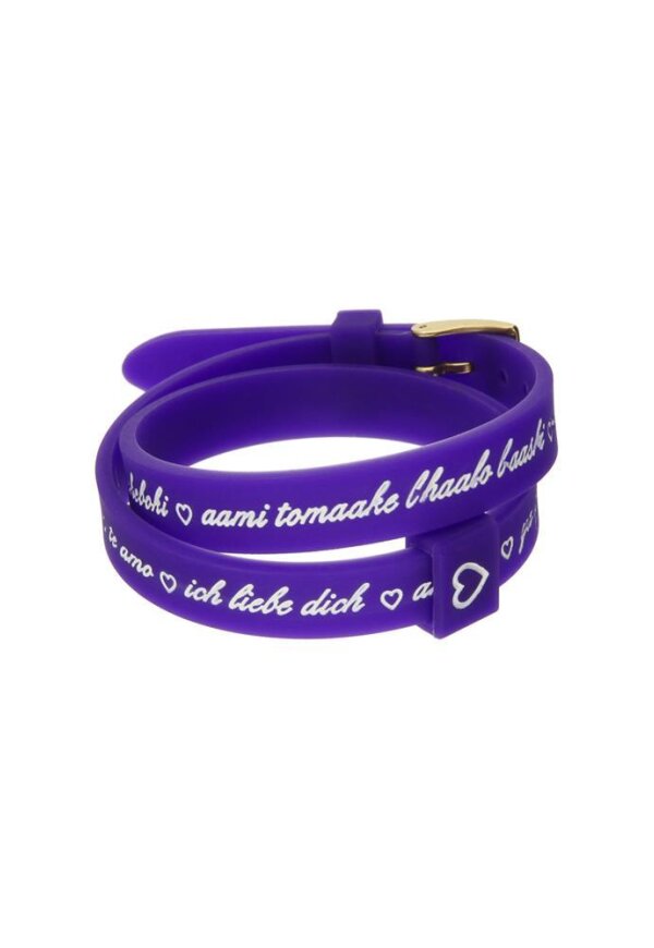 Il MEZZOMETRO Mod. I LOVE YOU GOLD BUCKLE EDITION - PURPLE - Bracciale in silicone/silicone bracelet