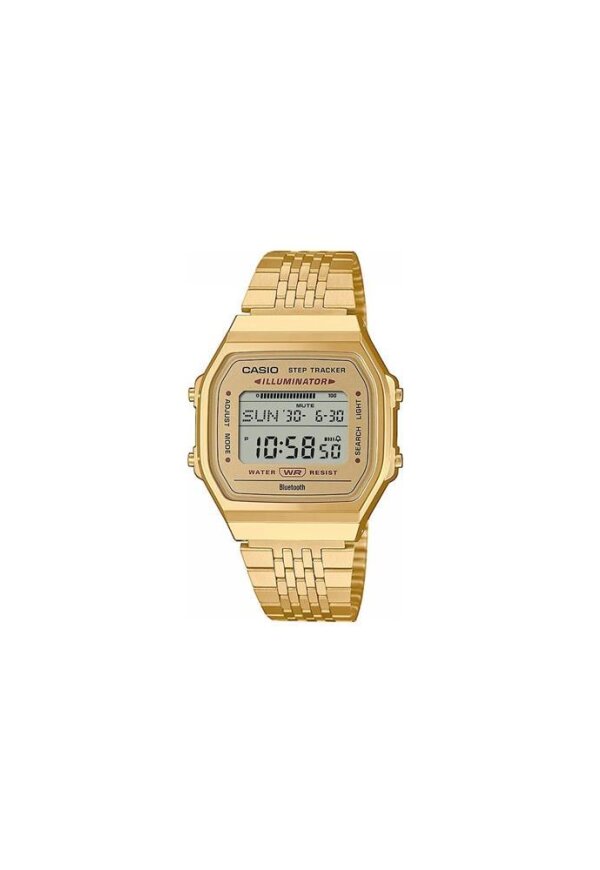 CASIO VINTAGE Mod. BLUETOOTH®  SMARTPHONE LINK - GOLD - built-in accelerometer senses body movements + steps counter