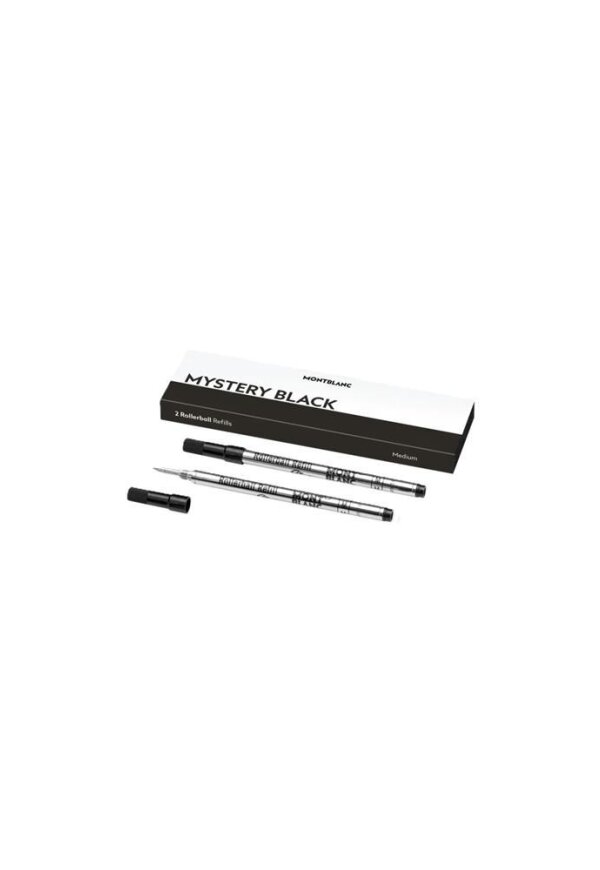 MONTBLANC Mod.  MISTERY BLACK - REFILLS  ROLLER BALL PEN - MEDIUM -2 PCS