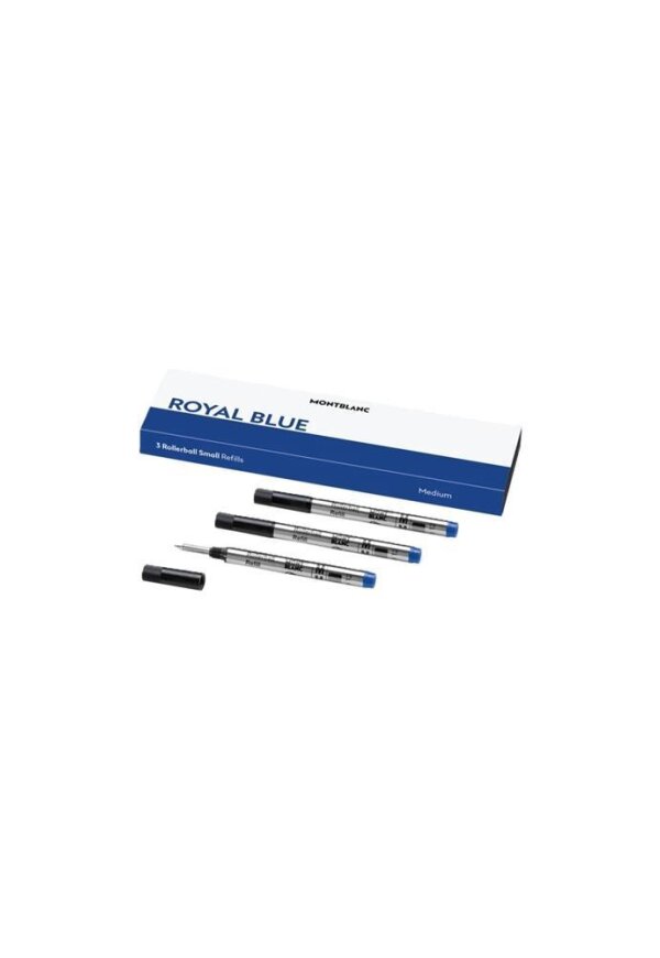 MONTBLANC Mod. ROYAL  BLUE - REFILLS  ROLLER BALL PEN - SMALL  - 3 PCS