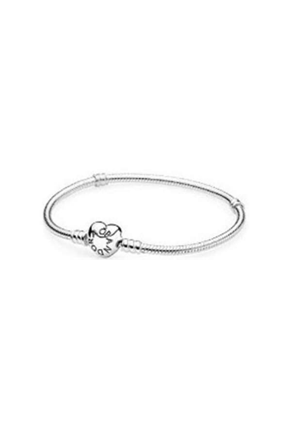 PANDORA MOMENTS COLLECTION Mod. HEART CLASP SNAKE CHAIN BRACELET - Size 19