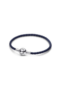 PANDORA MOMENTS COLLECTION Mod. ROUND CLASP BLUE BRAIDED...