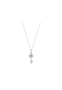 PANDORA JEWELS Mod. TWO-TONE KEY & FLOWER NECKLACE...