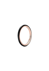 PANDORA JEWELS Mod. BLACK ENAMEL - RING - Size 50...