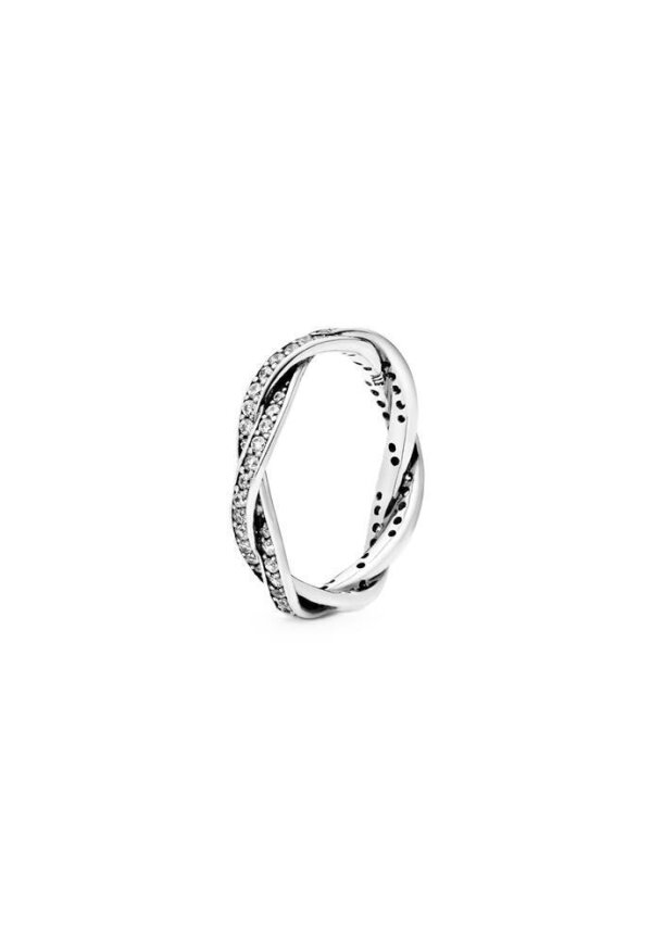 PANDORA JEWELS Mod. SPARKLING TWISTED LINES - RING - Size 52 ***SPECIAL PRICE***