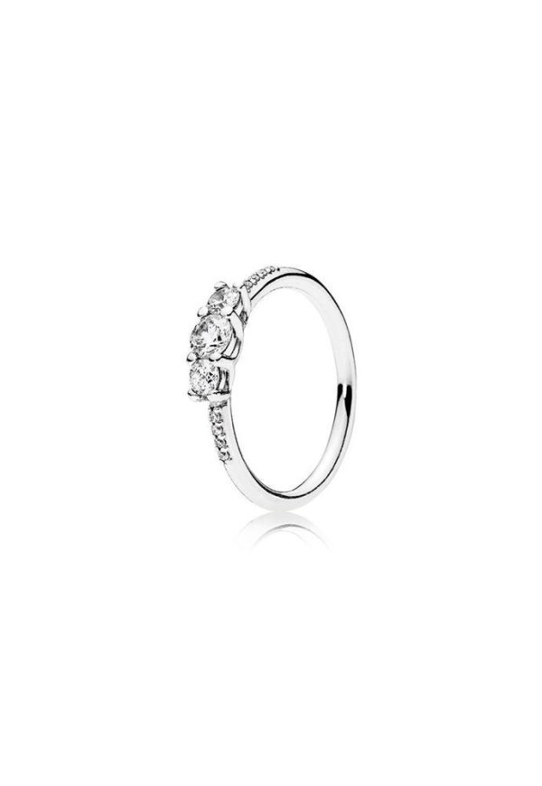 PANDORA JEWELS Mod. SILVER - RING WITH CLEAR CUBIC ZIRCONIA - Size 58 ***SPECIAL PRICE***