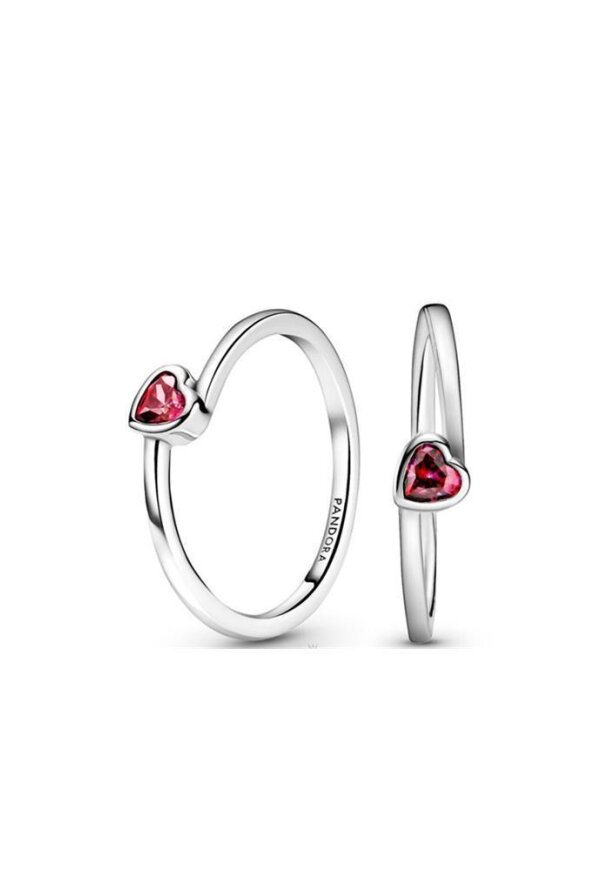 PANDORA JEWELS Mod. CLEAR TILTED HEART SOLITAIRE - RING - Size 56 ***SPECIAL PRICE***