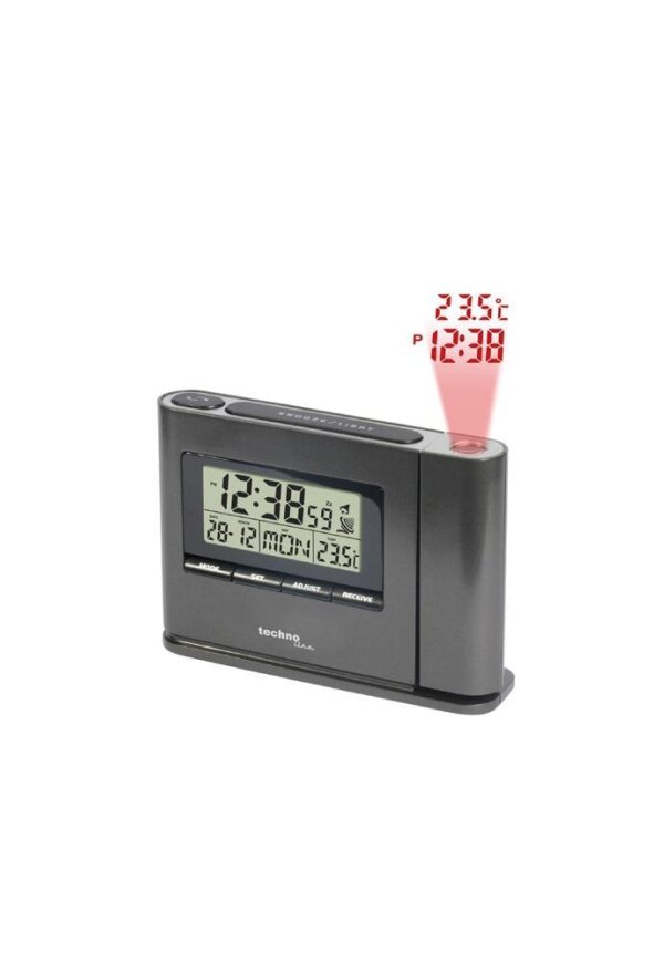 TECHNO LINE Mod. WT519 - Sveglia radioc. con proiezione a soffitto dell orario e temp - Radio controlled alarm clock with time and temp projection + alim 220 volts-220 volts power supply