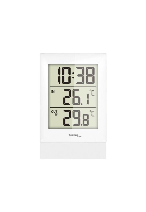 TECHNO LINE Mod. WS9178 - Termometro da parete-tavolo. tem interna-esterna con sensore wireless e orologio - Wall-table thermometer. indoor-outdoor temp with wireless sensor