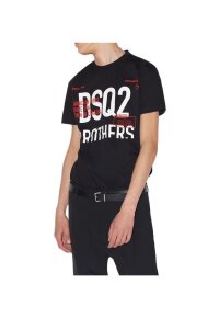 Dsquared2 T-Shirt Schwarz DSQ2 Brother Logo Druck