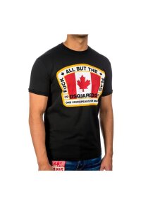 Dsquared2 Cool T-Shirt Schwarz Herren Canada Flaggen Logo