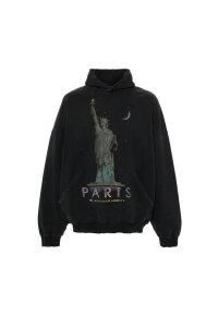 Balenciaga Paris Liberty distressed Hoodie Schwarz Herren