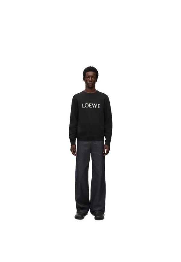 LOEWE Baumwoll Sweater Schwarz Herren