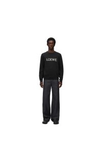 LOEWE Baumwoll Sweater Schwarz Herren