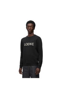 LOEWE Baumwoll Sweater Schwarz Herren