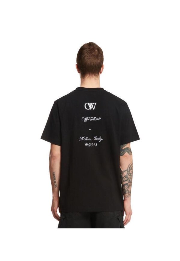 Off-White T-Shirt mit "23"-Stickerei Schwarz Herren