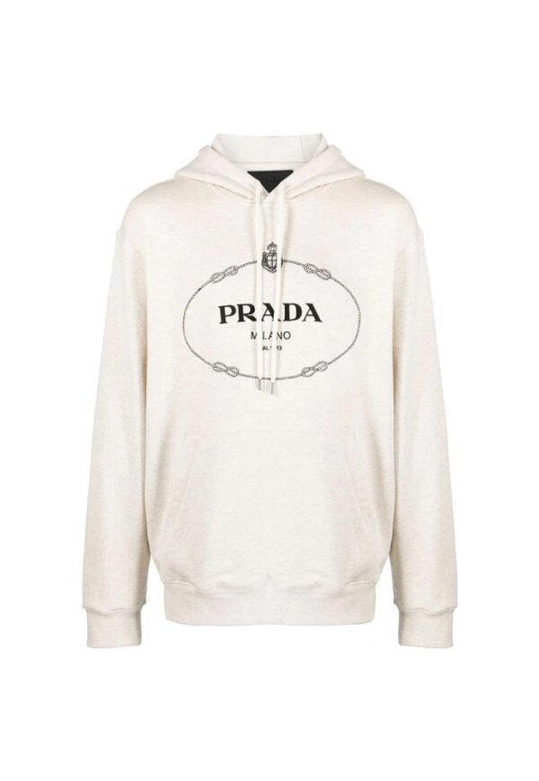 Prada Hoodie mit Logo-Print  Weiß Herren