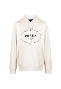 Prada Hoodie mit Logo-Print  Weiß Herren