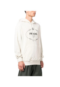 Prada Hoodie mit Logo-Print  Weiß Herren