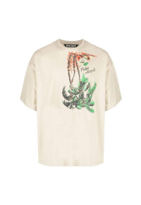 Palm Angels Palm Print T-Shirt Weiß Herren