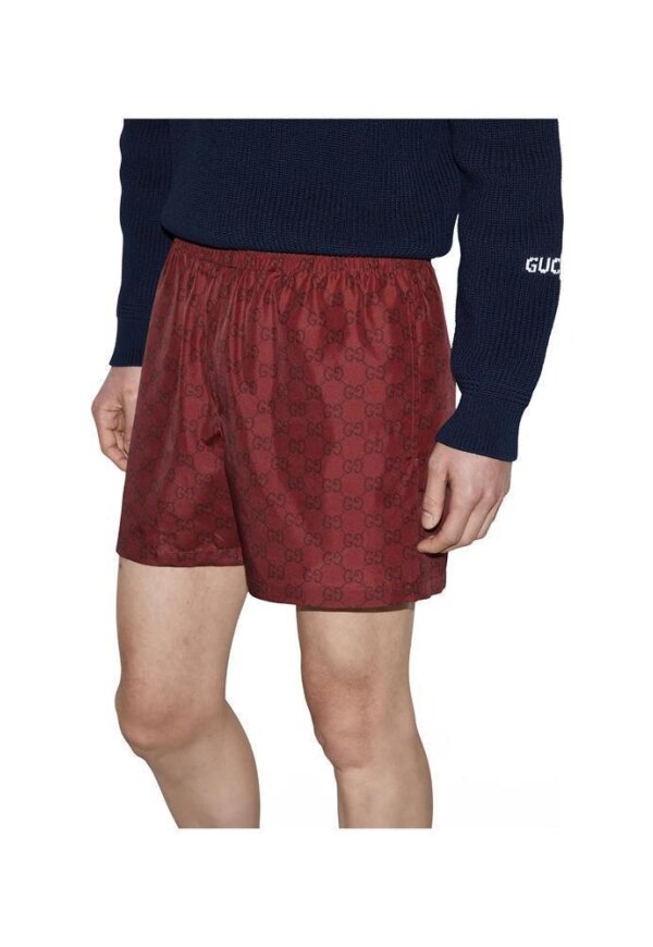 Gucci Badehose GG Logo Print Rot Herren