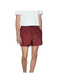 Gucci Badehose GG Logo Print Rot Herren