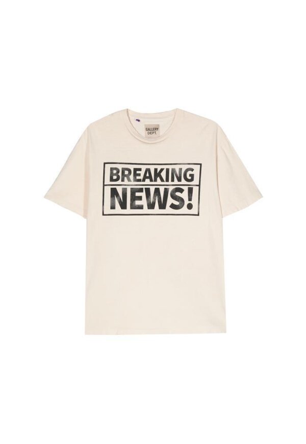 Gallery Dept. Breaking News Logo T-Shirt Beige Herren