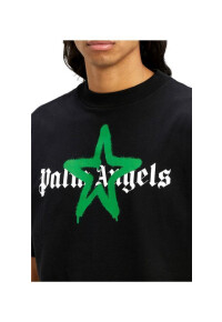 Palm Angels Sternmotiv Logo T-Shirt Schwarz Herren