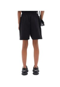 Balenciaga Logo Print Shorts Baumwolle Schwarz Herren