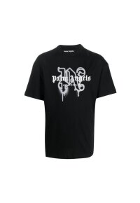 Palm Angels Los Angeles Monogram Print T-Shirt Schwarz Herren