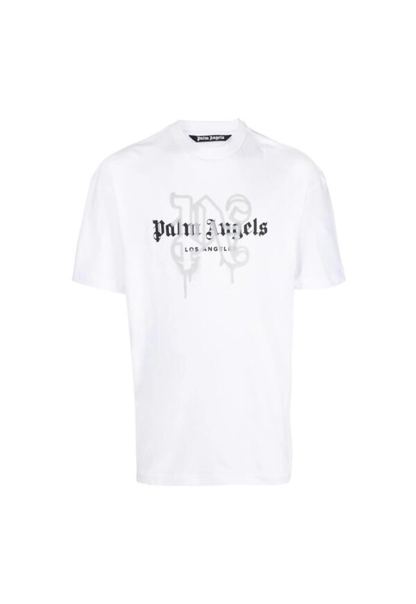 Palm Angels Los Angeles Monogram Print T-Shirt Weiß Herren