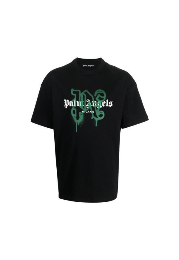 Palm Angels Milano Monogram Print T-Shirt Schwarz Herren