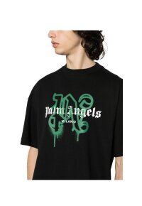 Palm Angels Milano Monogram Print T-Shirt Schwarz Herren