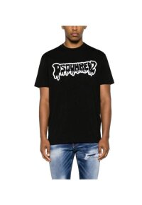 Dsquared2 Drip Dynamic Logo T-Shirt Schwarz Herren