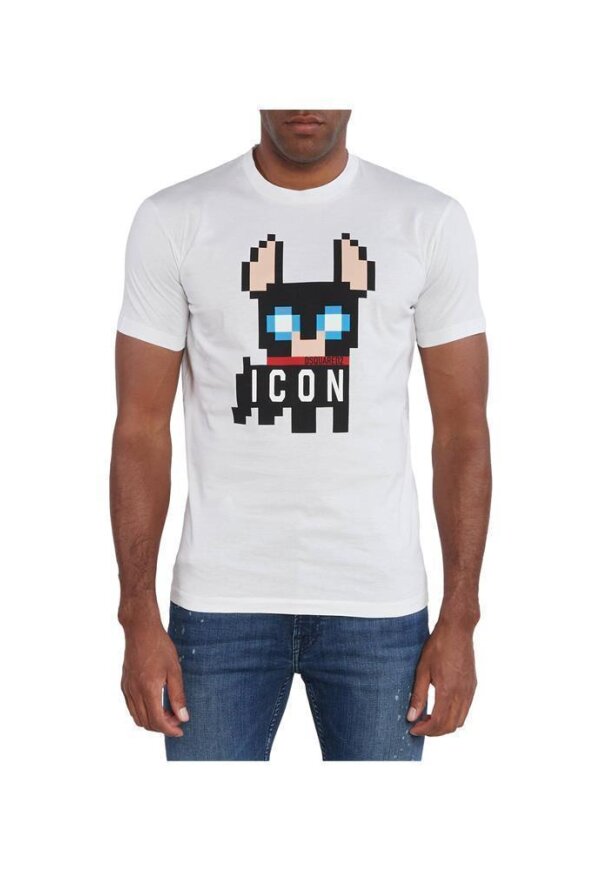 Dsquared2 Ciro Pixel Cotton T-Shirt Weiß Herren