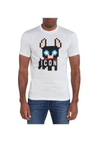 Dsquared2 Ciro Pixel Cotton T-Shirt Weiß Herren