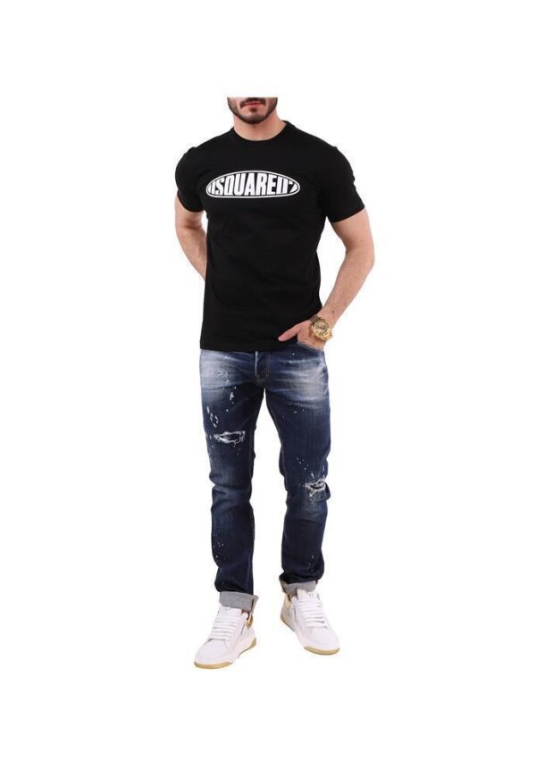 Dsquared2 T-Shirt mit Logo-Print Schwarz Herren