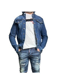 Dsquared2 ICON Logo Denim Jacke Blau Herren