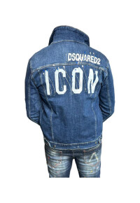 Dsquared2 ICON Logo Denim Jacke Blau Herren