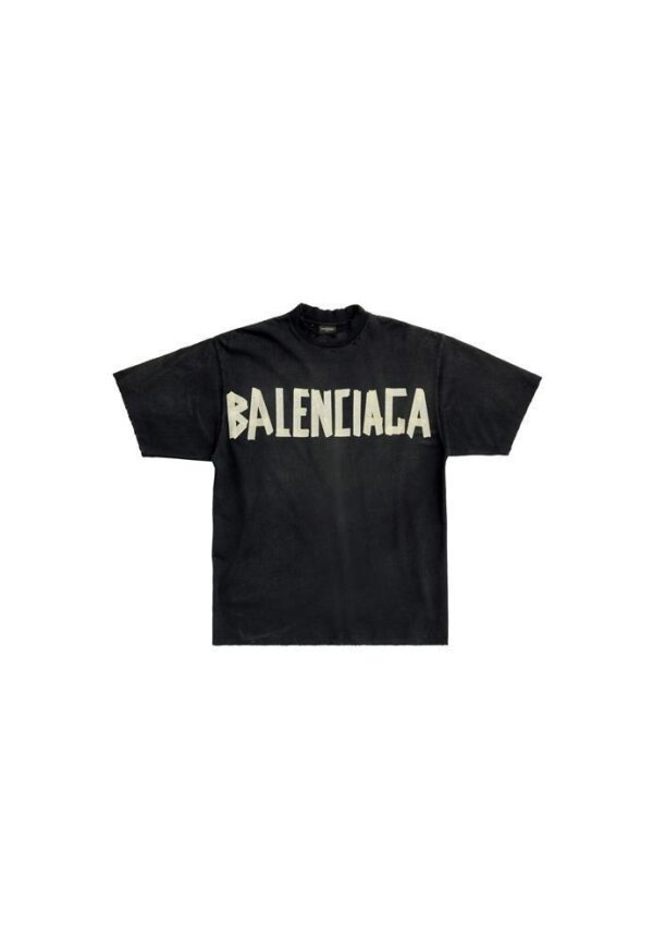 Balenciaga Tape Optik T-Shirt Schwarz Unisex