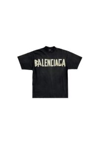 Balenciaga Tape Optik T-Shirt Schwarz Unisex