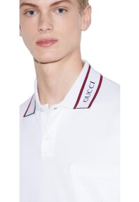 Gucci Polo T-Shirt aus Baumwolle Weiß Herren