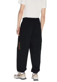 Gucci Jogginghose aus Baumwolljersey mit Web Schwarz Herren