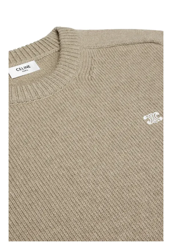 Celine Triomphe Pullover aus Kaschmirwolle Braun Herren