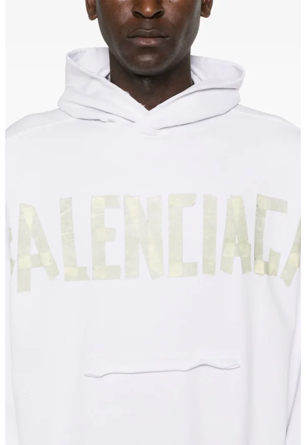 BALENCIAGA Tape Type Pullover Weiß Herren